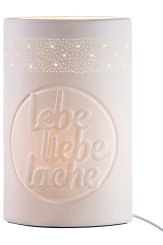 Lampe "lebe liebe lache" 