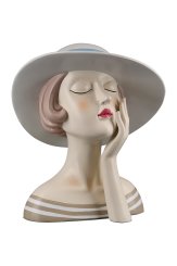 Figur Lady mit weißem Hut 