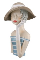 Figur Lady mit cremefarbenem Hut 